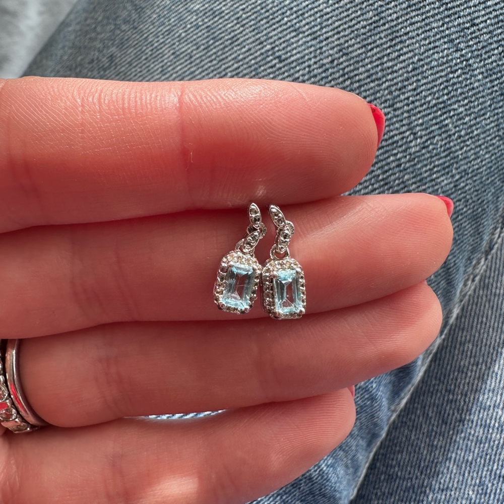 Sterling topaz dangle earrings